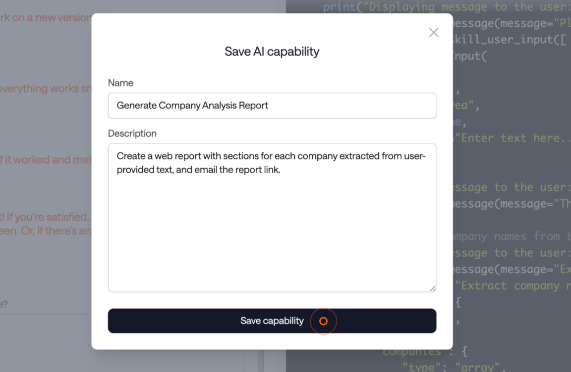 save new agentic workflow capably
